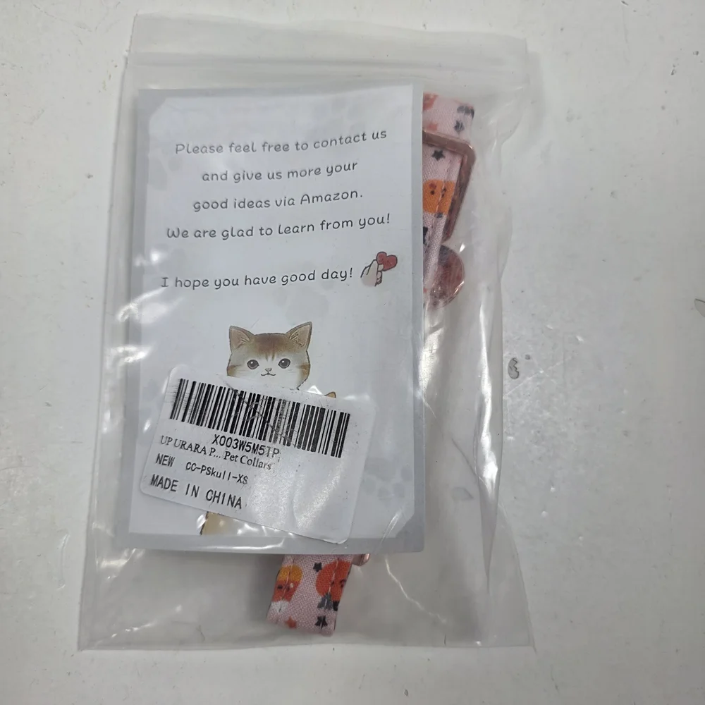 Urban Outfitters Light Pink Pumpkin Print Collar with Rose Gold Hardware